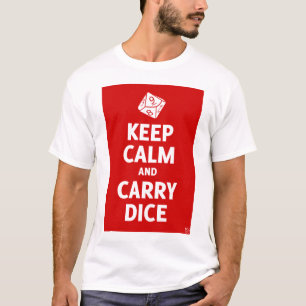 Camiseta Mantenha a calma e leve o t-shirt dos dados (d10,
