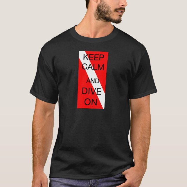 CAMISETA MANTENHA A CALMA E MERGULHE SOBRE (Frente)