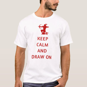 Camiseta Mantenha a calma e o Desenhar ligados Archery Lo