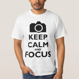 Camiseta Mantenha a calma e o foco - fotografia