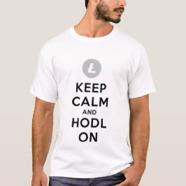 Camiseta Mantenha a calma e o Hodl no t-shirt de Litecoin