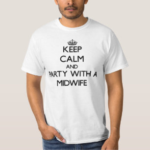 Camiseta Mantenha a calma e o partido com uma parteira