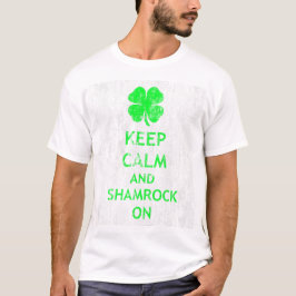 Camiseta Mantenha a calma e o Shamrock no DS