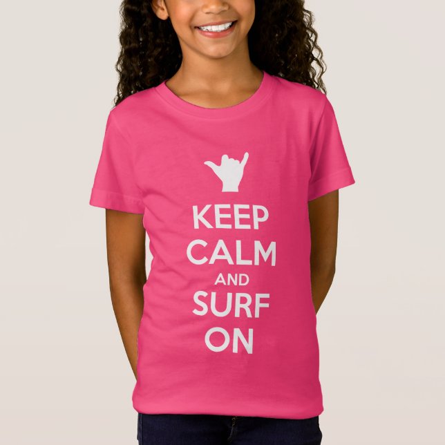 Camiseta Mantenha a calma e o Surf ligados (Frente)