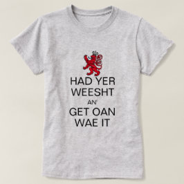 Camiseta Mantenha a calma e obtenha sobre com ela o leão &