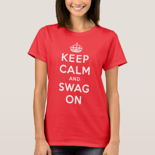 Camiseta Mantenha a calma e os ganhos sobre