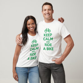 Camiseta Mantenha a Calma e Passeie de Bicicleta