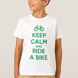 Camiseta Mantenha a Calma e Pedaleie uma Bicicleta
