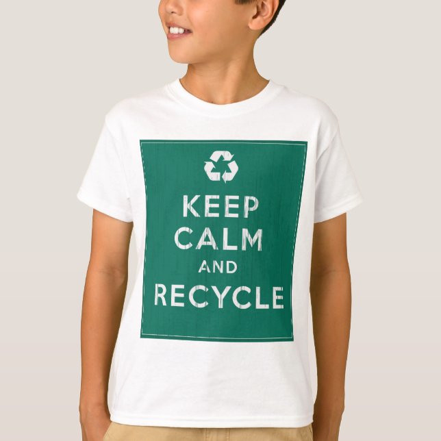 Camiseta Mantenha a calma e recicl (Frente)