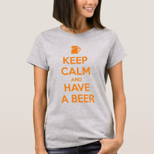 Camiseta Mantenha a Calma e Tenha uma Cerveja