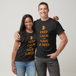 Camiseta Mantenha a Calma e Tenha uma Cerveja
