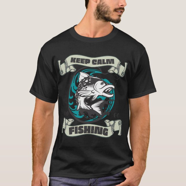 CAMISETA MANTENHA A CALMA E VÁ PESCAR (Frente)