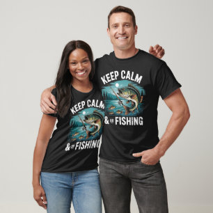 Camiseta Mantenha a Calma e Vá Pescar