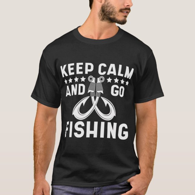 Camiseta Mantenha a Calma e Vá Pescar (Frente)
