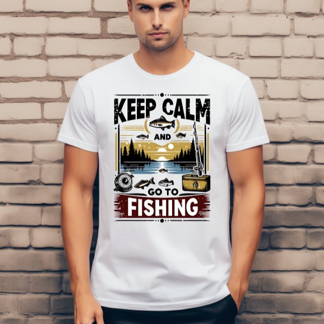 Camiseta Mantenha a calma e vá pescar (Criador carregado)