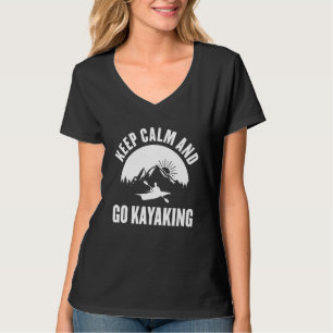 Camiseta Mantenha a Calma e Vá Remar no Lago Caiaque Hobby