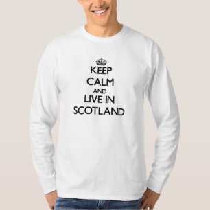 Camiseta Mantenha a calma e viva em Scotland