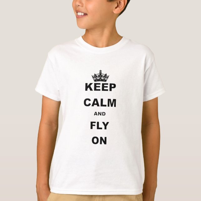 CAMISETA MANTENHA A CALMA E VOE SOBRE (Frente)