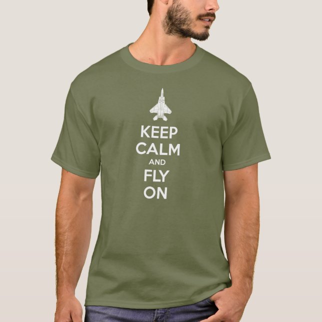 Camiseta Mantenha a calma e voe sobre (Frente)