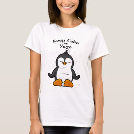 Camiseta Mantenha a calma e Yoga Penguin