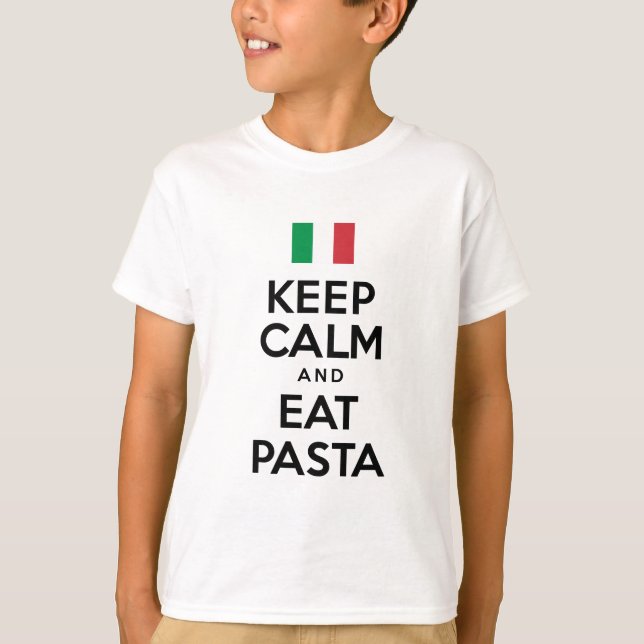 Camiseta Mantenha a calma para comer a massa (Frente)