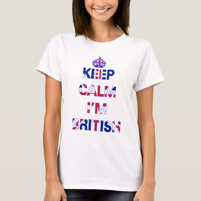 Camiseta Mantenha a calma que eu sou britânico (Frente)