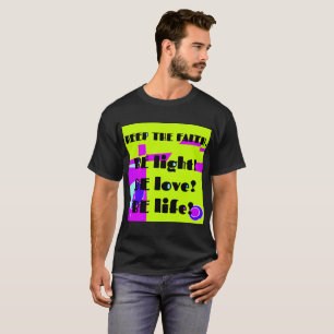 Camiseta Mantenha A Fé - Magenta Verde limão