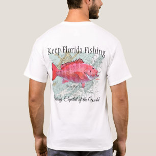 Camiseta Mantenha a Flórida Pescada de Vermelho Atlântico