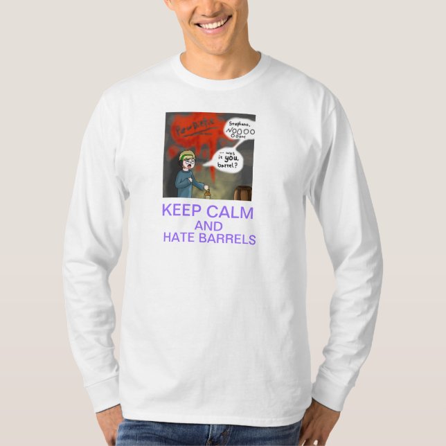Camiseta Mantenha a luva longa calma de PewDiePie (Frente)