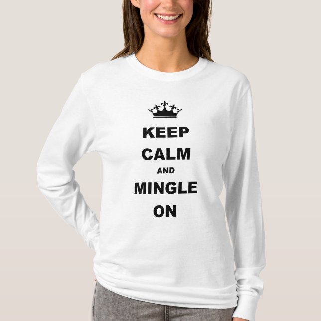 Camiseta Mantenha a parte dianteira longa calma da Capa (Frente)