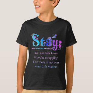 Camiseta Mantenha a prevenção suicida Sensibilização para o