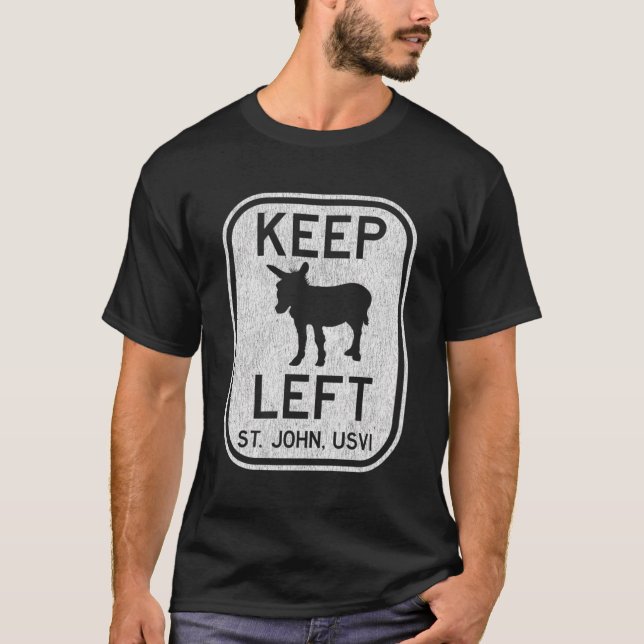 Camiseta Mantenha A Rua Esquerda John Usvi Donkey Afastado  (Frente)