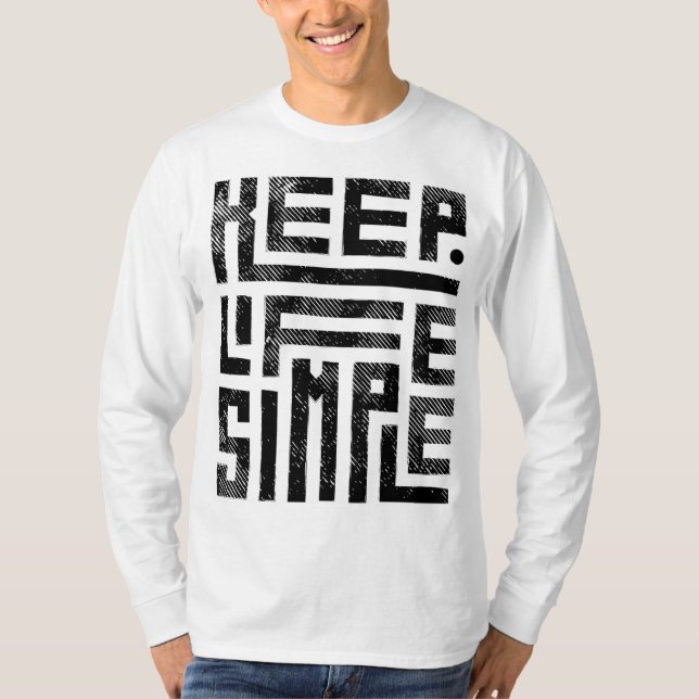 Camiseta Mantenha A Vida Simples - Teto De Longa Folga Mini (Frente)