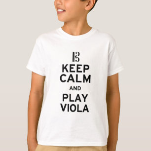 Camiseta Mantenha a viola da calma e do jogo