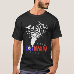 Camiseta Mantenha as Pássaros de Paz de Bandeira de Taiwan