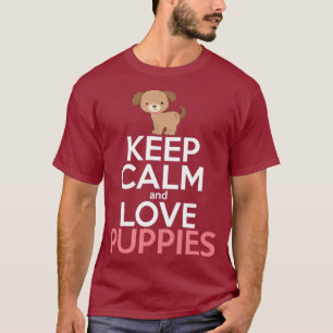 Camiseta MANTENHA CALMA AMOR BOMBA Cachorro Engraçado Mãe P