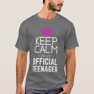 Camiseta Mantenha Calma Aniversário Oficial 13 Engraçado
