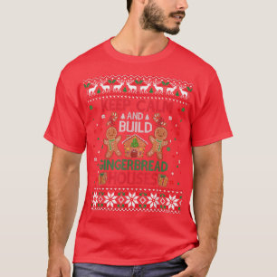 Camiseta Mantenha Calma Casas De Gingerpão Fazendo Natal Fe