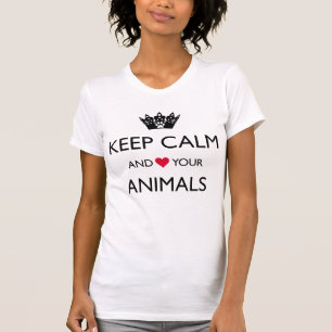 CAMISETA "MANTENHA CALMA E AME OS SEUS ANIMAIS"