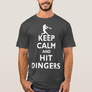 Camiseta Mantenha calma e bata em beisebol