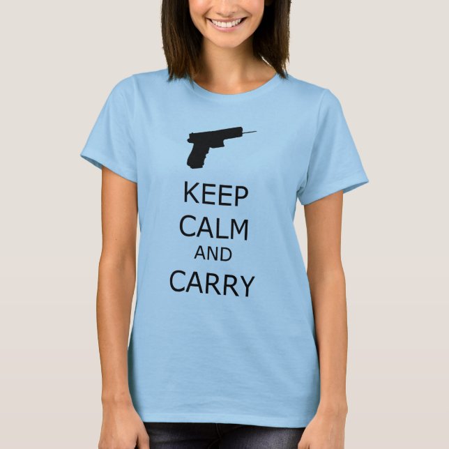 Camiseta Mantenha calma e Carregar Ringer (Frente)