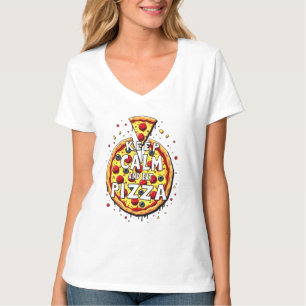 Camiseta Mantenha calma e coma pizza: Design perfeito para 