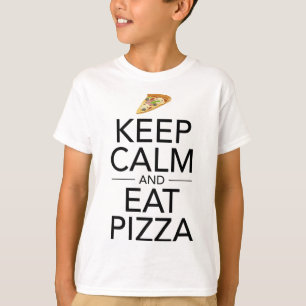 Camiseta Mantenha Calma E Coma Pizza Engraçada Comida Itali