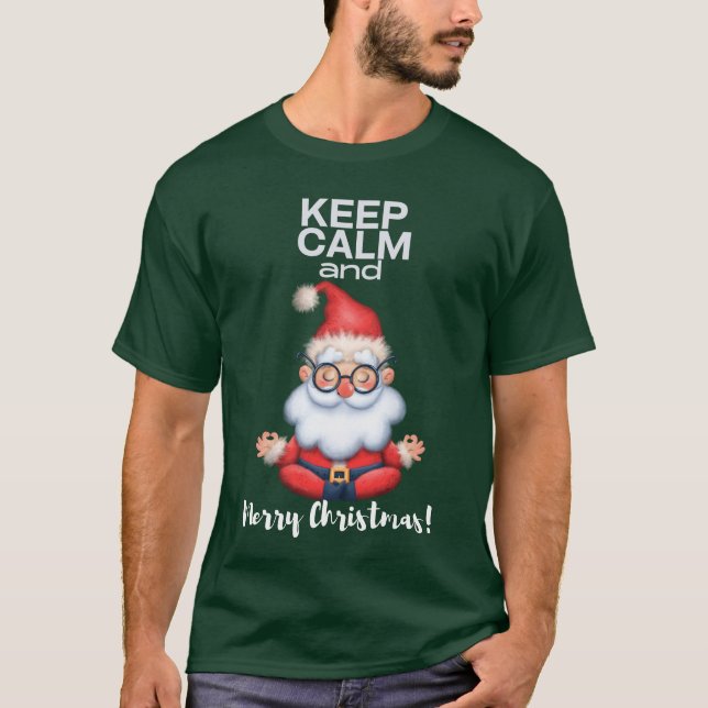 Camiseta Mantenha calma e feliz Natal (Frente)