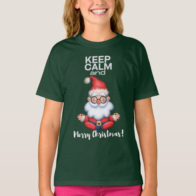 Camiseta Mantenha calma e feliz Natal (Frente)