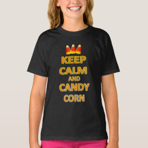 Camiseta Mantenha Calma e Halloween de Milho Doce