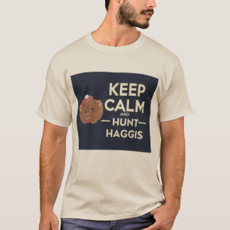 Camiseta Mantenha Calma e Hunt Haggis Escocês