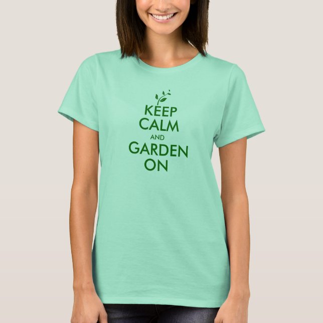 Camiseta Mantenha Calma e Jardim Ringer On-Ladies (Frente)
