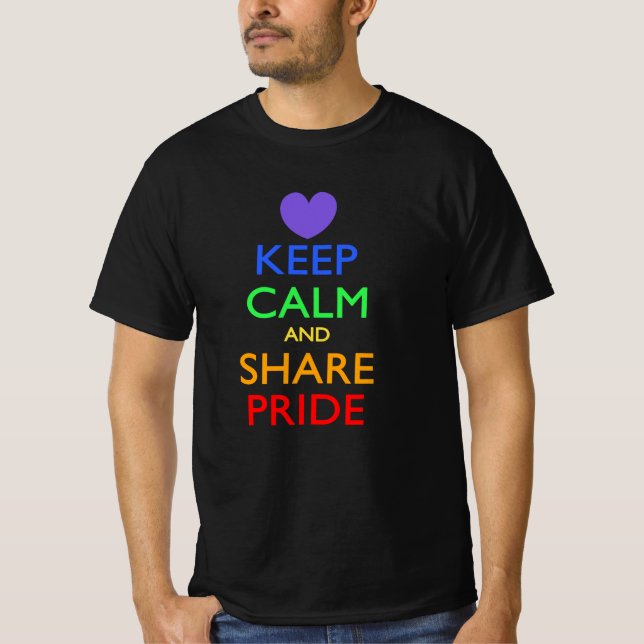 Camiseta Mantenha calma e partilhe orgulho (Frente)