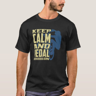 Camiseta Mantenha Calma E Pedal Em Batimentos Cardíacos De